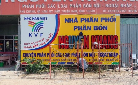 Chuỗi Bảng Hiệu Aluminium Chữ Nổi Mica Đại Lý Phân Bón Tại Bình Thuận