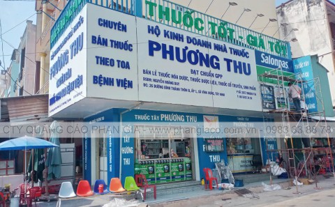Thi Công Mặt Dựng Alu Chữ Mica Nhà Thuốc Tại Thị Trấn Vĩnh Hưng