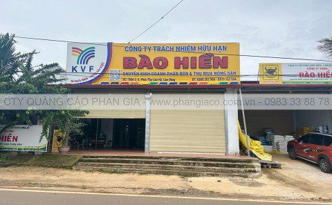 Lắp Đặt Bảng Quảng Cáo Nhôm Đại Lí Vật Tư Nông Nghiệp Tại Lâm Hà