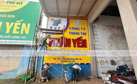 Lắp Đặt Bảng Hiệu Nhôm Chữ Mica Nổi Nhà Phân Phối Phân Bón Tại Đắk Lắk